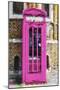 Dark Pink Phone Booth - In the Style of Oil Painting-Philippe Hugonnard-Mounted Giclee Print