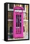 Dark Pink Phone Booth - In the Style of Oil Painting-Philippe Hugonnard-Framed Stretched Canvas