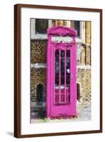 Dark Pink Phone Booth - In the Style of Oil Painting-Philippe Hugonnard-Framed Giclee Print