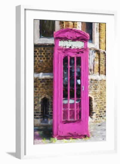 Dark Pink Phone Booth - In the Style of Oil Painting-Philippe Hugonnard-Framed Giclee Print