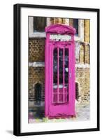 Dark Pink Phone Booth - In the Style of Oil Painting-Philippe Hugonnard-Framed Giclee Print