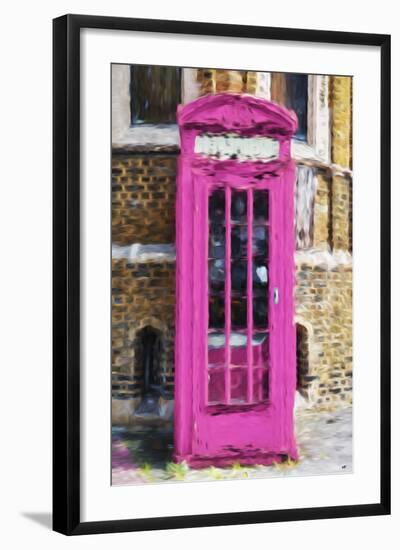 Dark Pink Phone Booth - In the Style of Oil Painting-Philippe Hugonnard-Framed Giclee Print