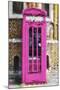 Dark Pink Phone Booth - In the Style of Oil Painting-Philippe Hugonnard-Mounted Giclee Print