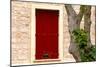 Dark red shutters in the wall of a house in France.-Tom Haseltine-Mounted Photographic Print