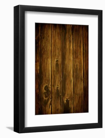 Dark Rich Wood Background-yobro-Framed Photographic Print