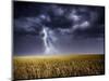 Dark Stormy Clouds over a Field-ongap-Mounted Art Print