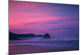 Dark Sunrise Burn, Cannon Beach, Oregon Coast-Vincent James-Mounted Photographic Print