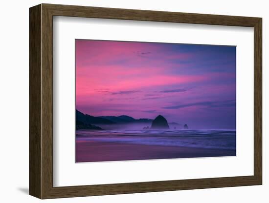 Dark Sunrise Burn, Cannon Beach, Oregon Coast-Vincent James-Framed Photographic Print