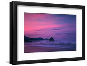 Dark Sunrise Burn, Cannon Beach, Oregon Coast-Vincent James-Framed Photographic Print