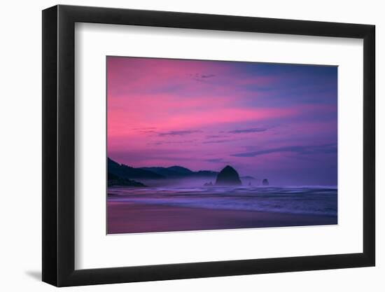 Dark Sunrise Burn, Cannon Beach, Oregon Coast-Vincent James-Framed Photographic Print