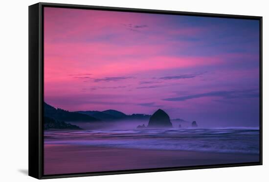 Dark Sunrise Burn, Cannon Beach, Oregon Coast-Vincent James-Framed Stretched Canvas