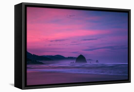 Dark Sunrise Burn, Cannon Beach, Oregon Coast-Vincent James-Framed Stretched Canvas