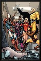 Dark X-Men No.3 Group: Iron Patriot, Wolverine, Ms. Marvel, Hawkeye, Ares and Sentry Fighting-Kirk Leonard-Lamina Framed Poster