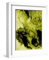 Dark Yellow Abstract Watercolor-Hallie Clausen-Framed Art Print