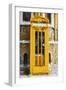 Dark Yellow Phone Booth - In the Style of Oil Painting-Philippe Hugonnard-Framed Giclee Print