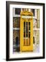 Dark Yellow Phone Booth - In the Style of Oil Painting-Philippe Hugonnard-Framed Giclee Print