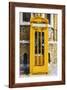 Dark Yellow Phone Booth - In the Style of Oil Painting-Philippe Hugonnard-Framed Giclee Print