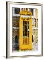 Dark Yellow Phone Booth - In the Style of Oil Painting-Philippe Hugonnard-Framed Giclee Print