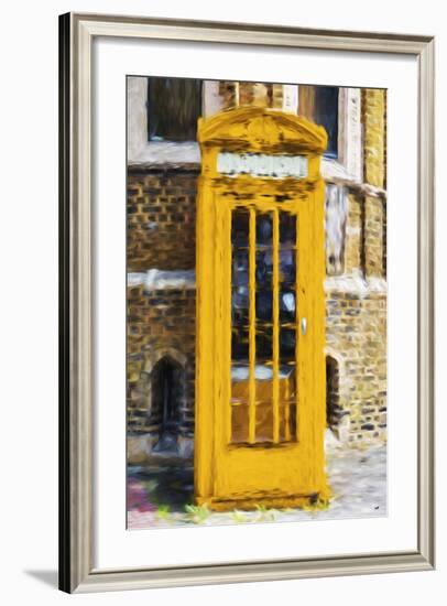 Dark Yellow Phone Booth - In the Style of Oil Painting-Philippe Hugonnard-Framed Giclee Print