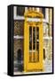 Dark Yellow Phone Booth - In the Style of Oil Painting-Philippe Hugonnard-Framed Stretched Canvas