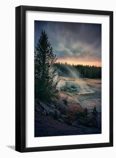 Dark Yellowstone, Biscuit Basin, National Park, Wyoming-Vincent James-Framed Photographic Print