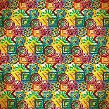 Seamless Pattern of Colorful Small Patterns in Vintage Style-DarkInk-Art Print