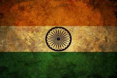 Grunge India Flag-darrenwhi-Stretched Canvas