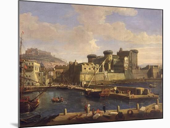 Darse du port de Naples (Italie)-Gaspare Vanvitelli-Mounted Giclee Print