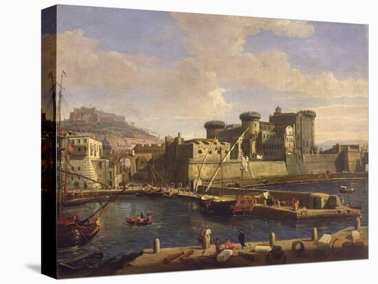 Darse du port de Naples (Italie)-Gaspare Vanvitelli-Stretched Canvas