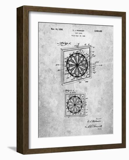 Dart Board 1936 Patent-Cole Borders-Framed Art Print