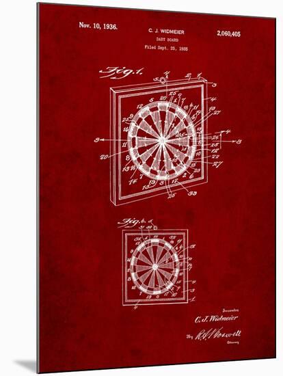 Dart Board 1936 Patent-Cole Borders-Mounted Art Print