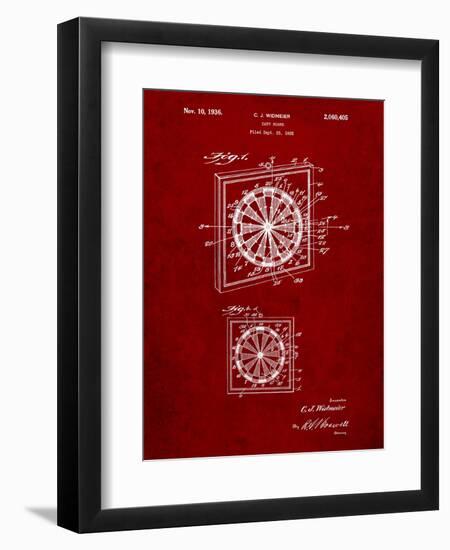 Dart Board 1936 Patent-Cole Borders-Framed Art Print