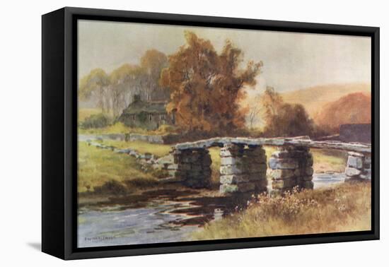 Dartmoor - Clapper Bridge-Ernest W Haslehust-Framed Stretched Canvas