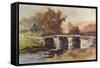 Dartmoor - Clapper Bridge-Ernest W Haslehust-Framed Stretched Canvas