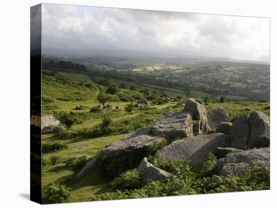 Dartmoor, View Southeast from Bonehill Rocks, Devon, England, United Kingdom, Europe-Lomax David-Stretched Canvas
