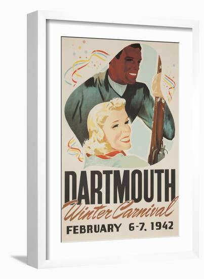 Dartmouth Winter Carnival Poster 1942-null-Framed Giclee Print