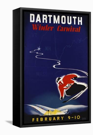 Dartmouth Winter Carnival Poster-John Ryland Scotford-Framed Stretched Canvas