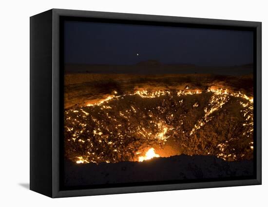 Darvaza Gas Crater in the Karakol Desert, Turkmenistan, Central Asia, Asia-Michael Runkel-Framed Stretched Canvas