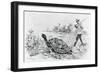 Darwin Testing the Speed of an Elephant Tortoise (Galapagos Islands) by Meredith Nugent-null-Framed Giclee Print