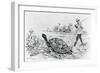 Darwin Testing the Speed of an Elephant Tortoise (Galapagos Islands) by Meredith Nugent-null-Framed Giclee Print