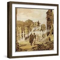 Darwin Witnessed the Great Earthquake That Wrecked the City of Concepcion-null-Framed Giclee Print