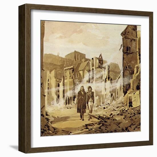 Darwin Witnessed the Great Earthquake That Wrecked the City of Concepcion-null-Framed Giclee Print