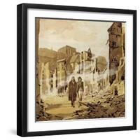 Darwin Witnessed the Great Earthquake That Wrecked the City of Concepcion-null-Framed Giclee Print