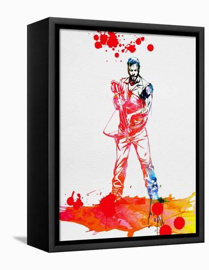 Daryl Dixon Watercolor-Lora Feldman-Framed Stretched Canvas