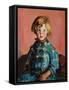 Das blau karierte Kleid (The blue plaid dress). 1927-Robert Henri-Framed Stretched Canvas