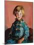 Das blau karierte Kleid (The blue plaid dress). 1927-Robert Henri-Mounted Giclee Print