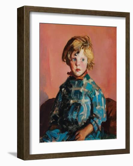 Das blau karierte Kleid (The blue plaid dress). 1927-Robert Henri-Framed Giclee Print