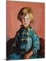 Das blau karierte Kleid (The blue plaid dress). 1927-Robert Henri-Mounted Giclee Print