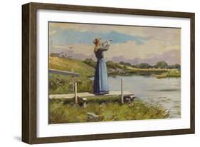 Das Essen ist fertig (Dinner Horn)-Abbott Fuller Graves-Framed Giclee Print