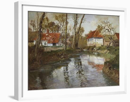 Das Fluesschen Laita in Quimperle-Fritz Thaulow-Framed Giclee Print